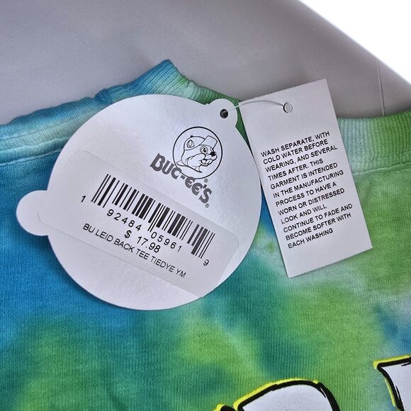 Buc-ee's T Shirt ~ Tie Dye Blue Green, Size Youth Medium Bucees ~ NWT - Picture 8 of 10